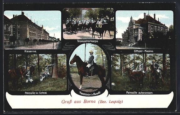 Ansichtskarten: Grusskarten-AK Borna /Leipzig, Kaserne,  – Gebraucht aus Berlin von bartko-reher