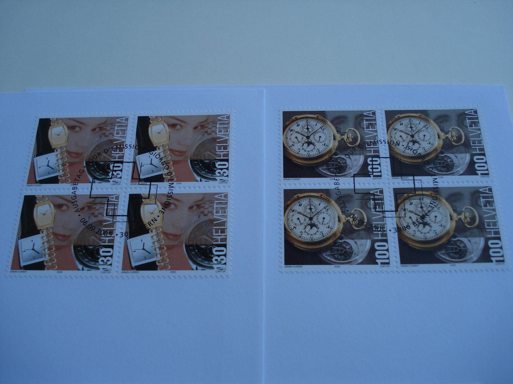 Alle Briefmarken: Satz Schweizer Produkte2005, FDC Einzel+ 4erblock, 3 Be – Gebraucht aus Niederwil AG von morostahu