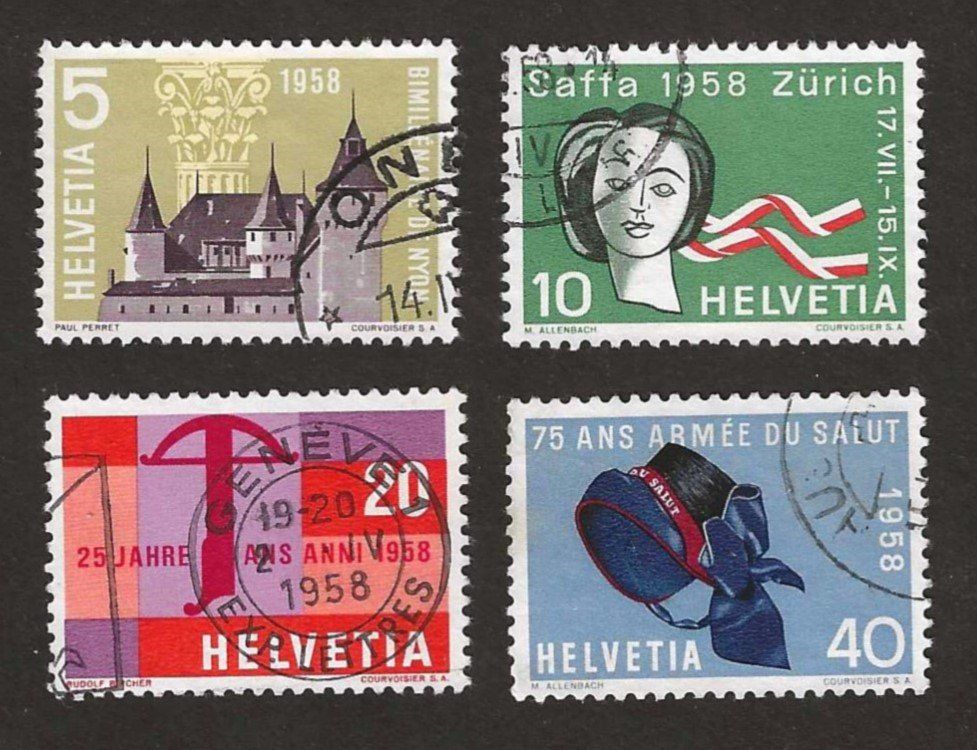 Tutti i francobolli: 1958 Z 334-337 Gebraucht – Usato da Susten venduto da lmf_98wh