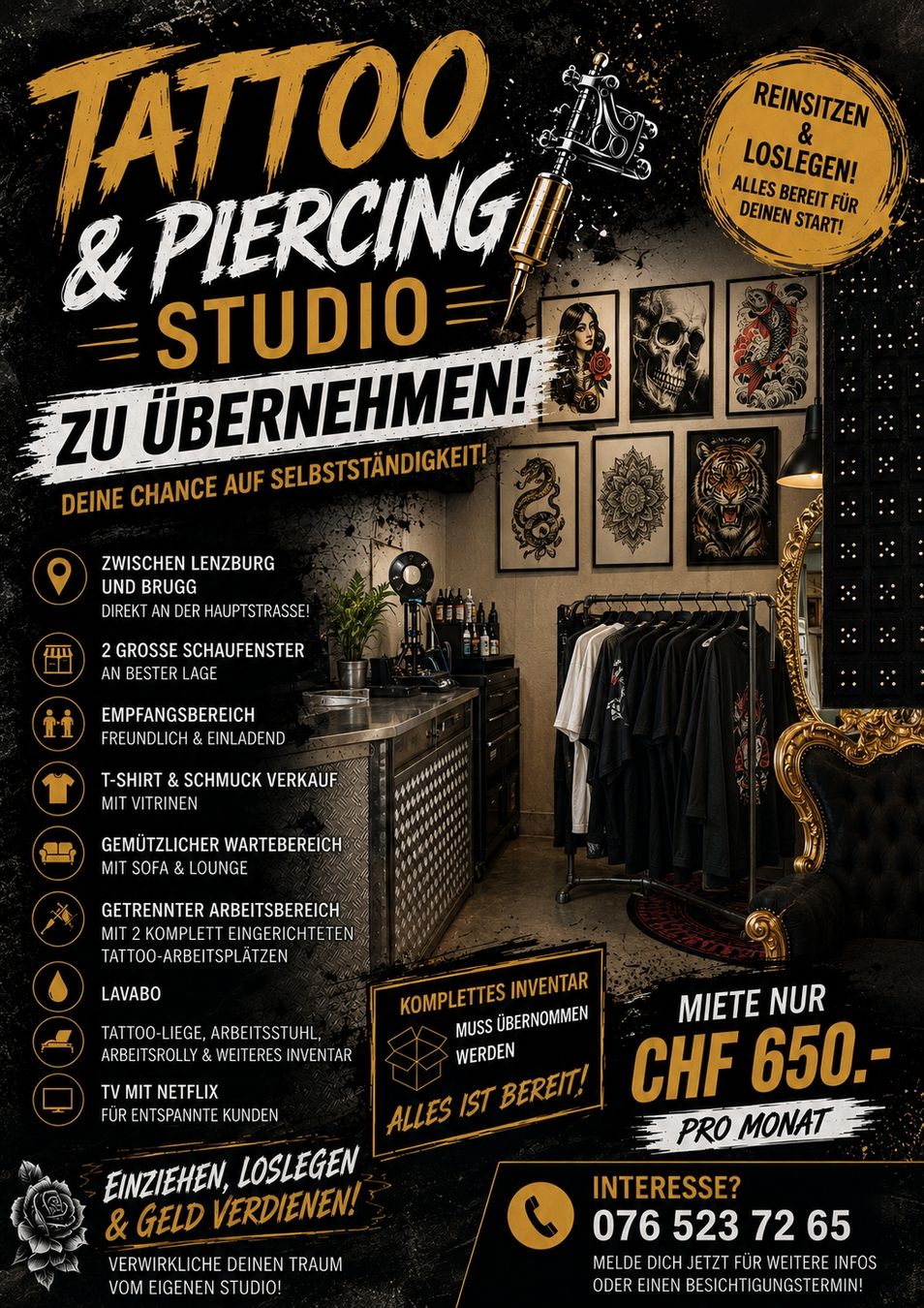 Piercingschmuck: Tattoo Piercing Studio – Gebraucht aus Holderbank AG von ink_6l2d