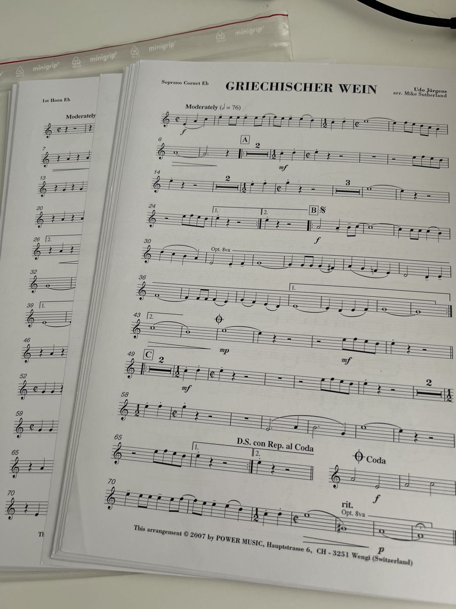 Banconote: Brass Band Noten: Griechischer Wein – Usato da Galgenen venduto da Red27 2