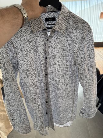 Hugo Boss Hemd mit Muster, Gr. 39 – Slim Fit