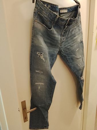 G-STAR RAW 3301 HERREN JEANS HOSE SLIM W36 L32 DESTROYED