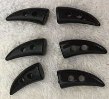 6 Zahn Kunststoff  Knöpfe Aufnäher schwarz  Näh knopf Zacken