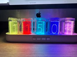 Horloge LED RGB Style Nixie – Design Gaming & Bureau