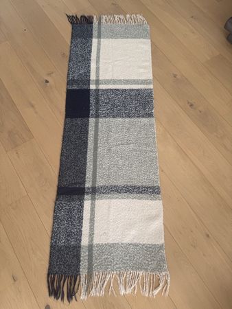 Schal kariert blau grau helles rosa guter Zustand