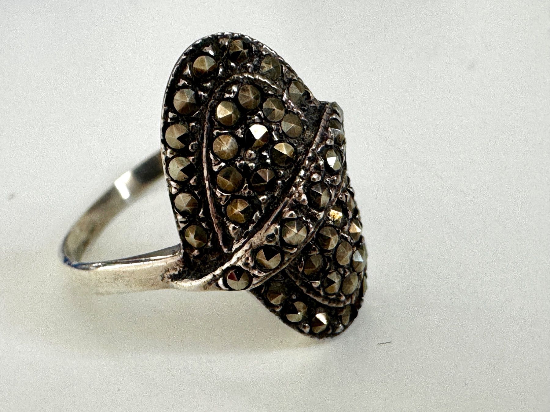 Anelli: Vintage Silberring 925 mit Markasiten – Usato da Egg b. Zürich venduto da chantilly-lace