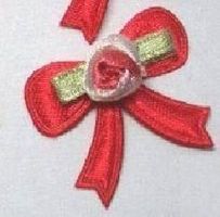 Applique noeud / rose Baby ROUGE 2.5 cm