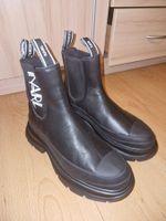 KARL LAGERFELD Stiefelette Gr. 39 LUNA Art Deco Gore Boot