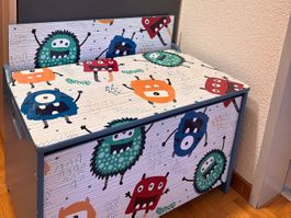 Spielzeugkiste Monster Design blaue Farbe guter Zustand