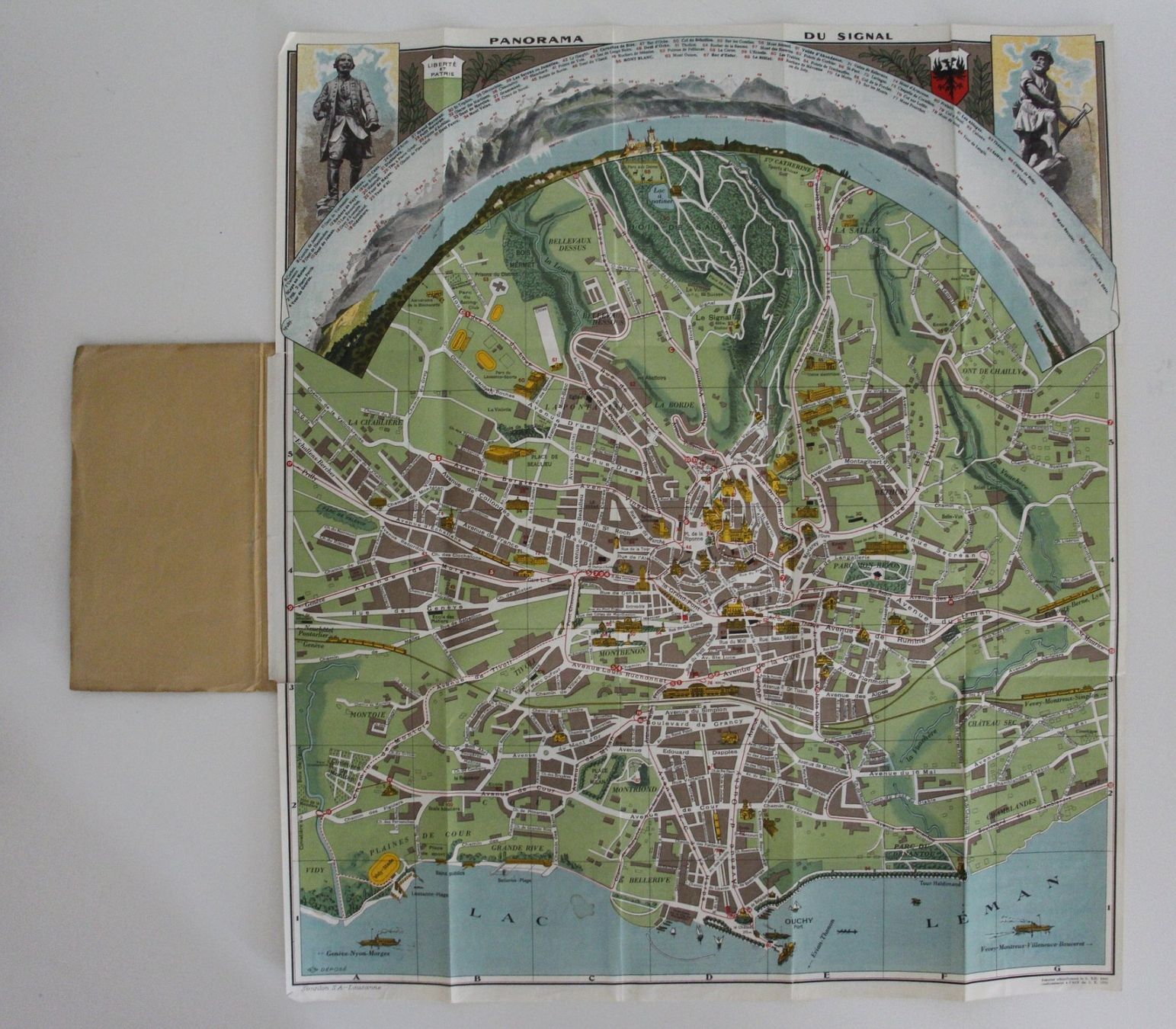 Documenti: PROSPEKT/STADTPLAN "PLAN DE LAUSANNE" ca. 1940 Ed. "Simplon" – Usato da St. Gallen venduto da modernetc 4