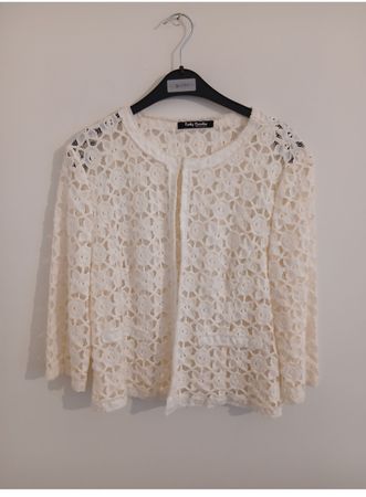 Betty Barcley White Lace Cardigan Size 44
