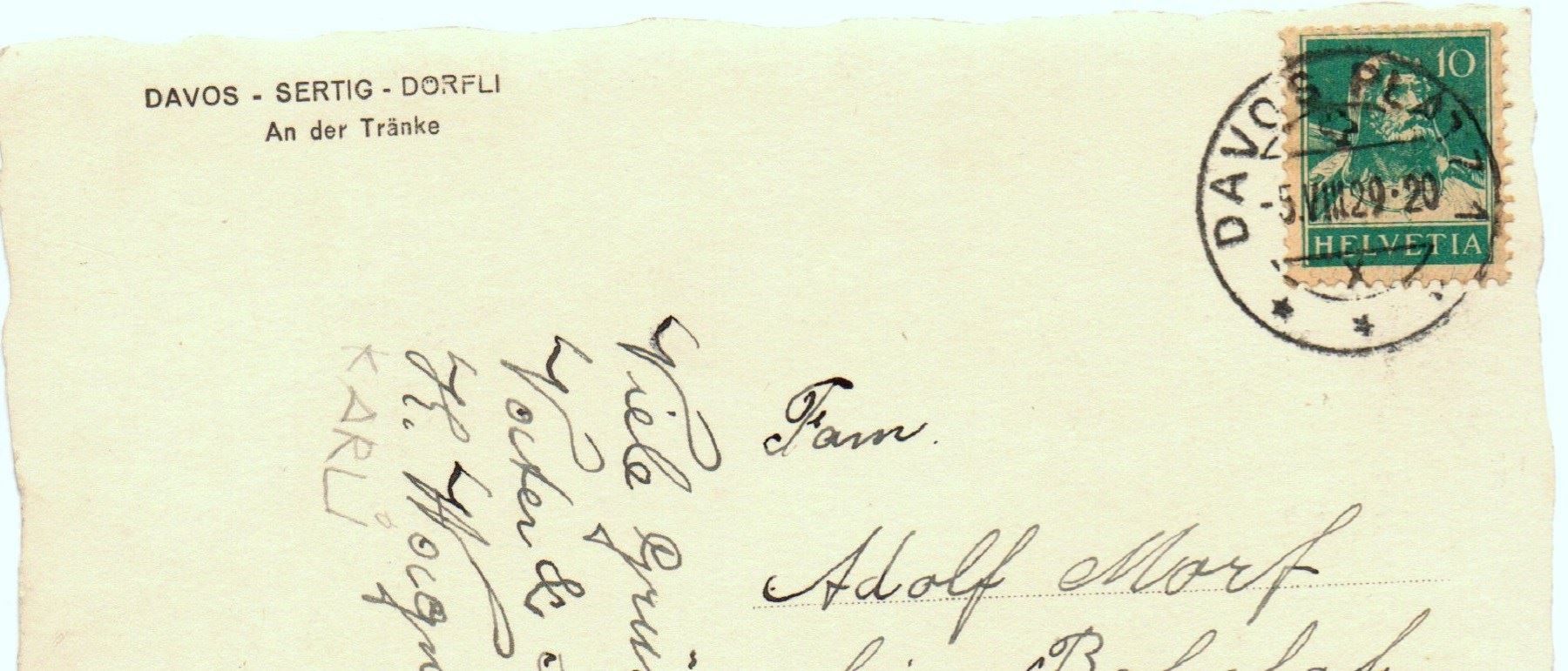 Cartoline postali: DAVOS-SERTIG-DÖFLI Kühe an der Tränke – Usato da Jona venduto da philajona 1