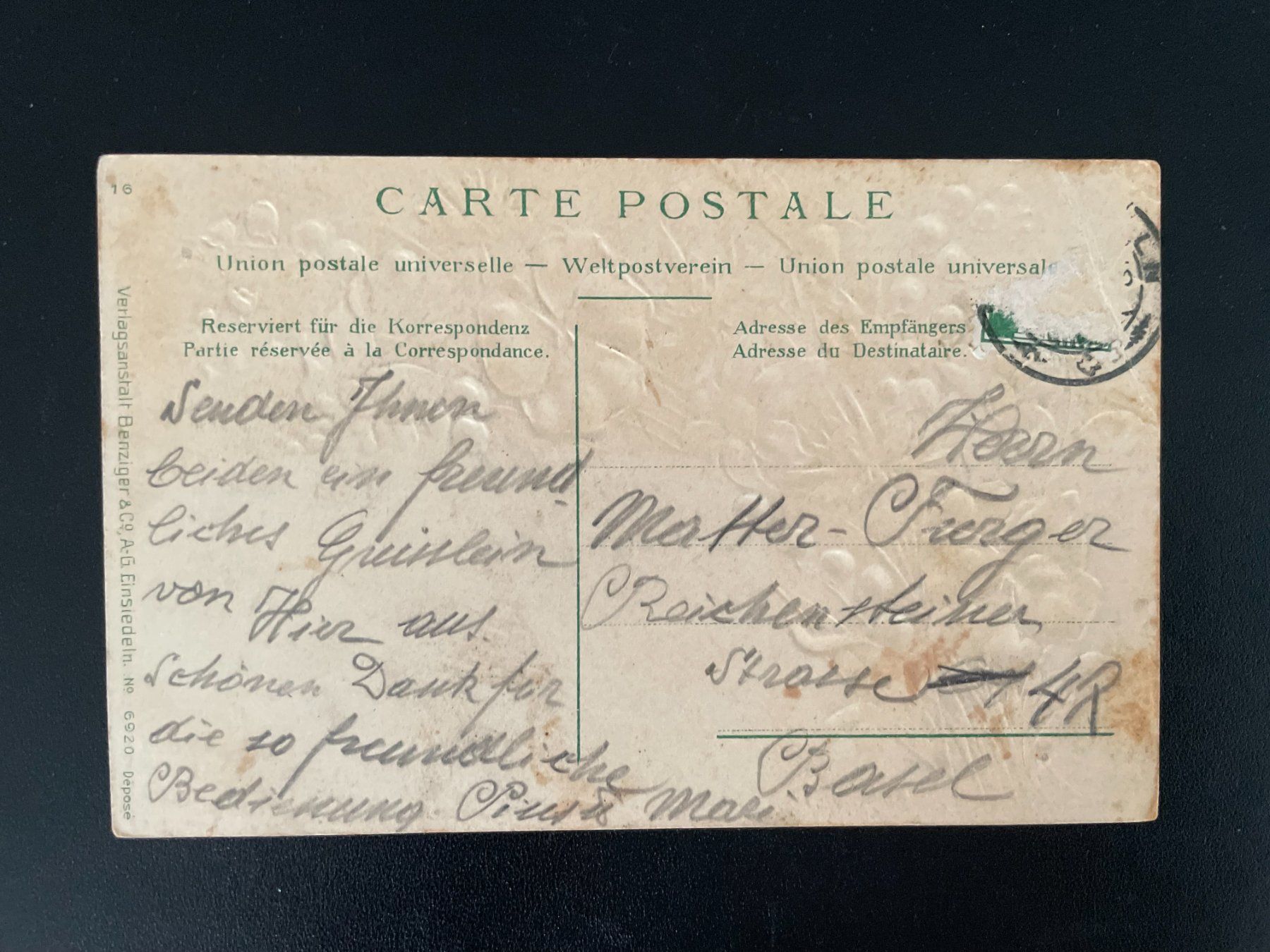 Cartoline postali: AK SZ Rahmenkarte mit Blumen, Einsiedeln – Difettoso da Thal venduto da Danny82 1
