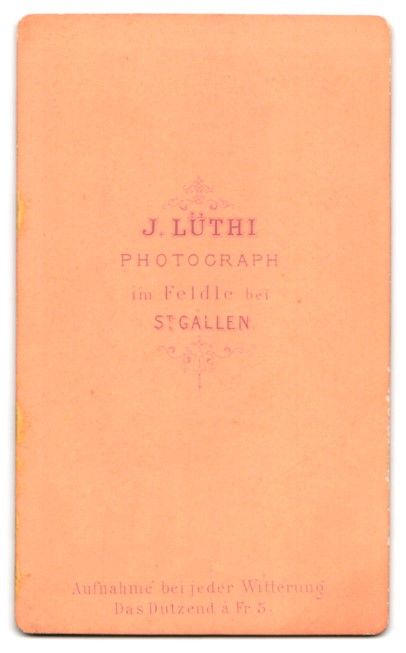 Fotografie & Manifesti: Fotografie J. Lüthi, St. Gallen, Feldle – Usato da Berlin venduto da bartko-reher 1