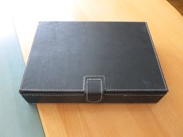 Box  Veganes Leder  Aufbewahungskassette schwarz