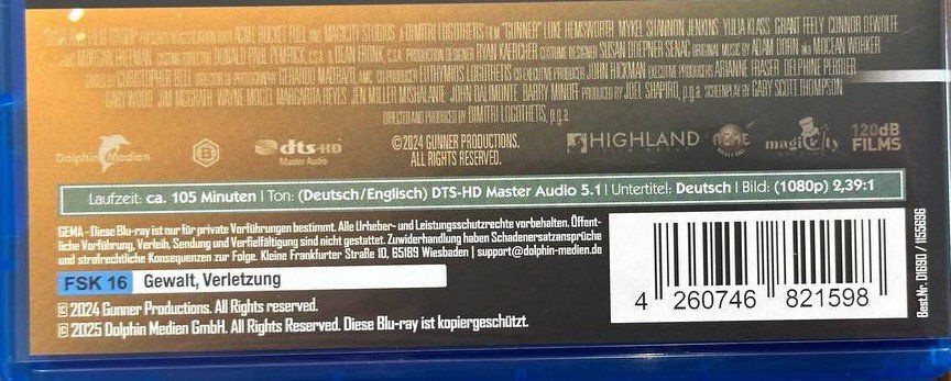 Alle DVDs: Gunner - Blu-ray mit Luke Hemsworth & Morgan Freeman! – Gebraucht aus Beringen von Mantafisch1 2