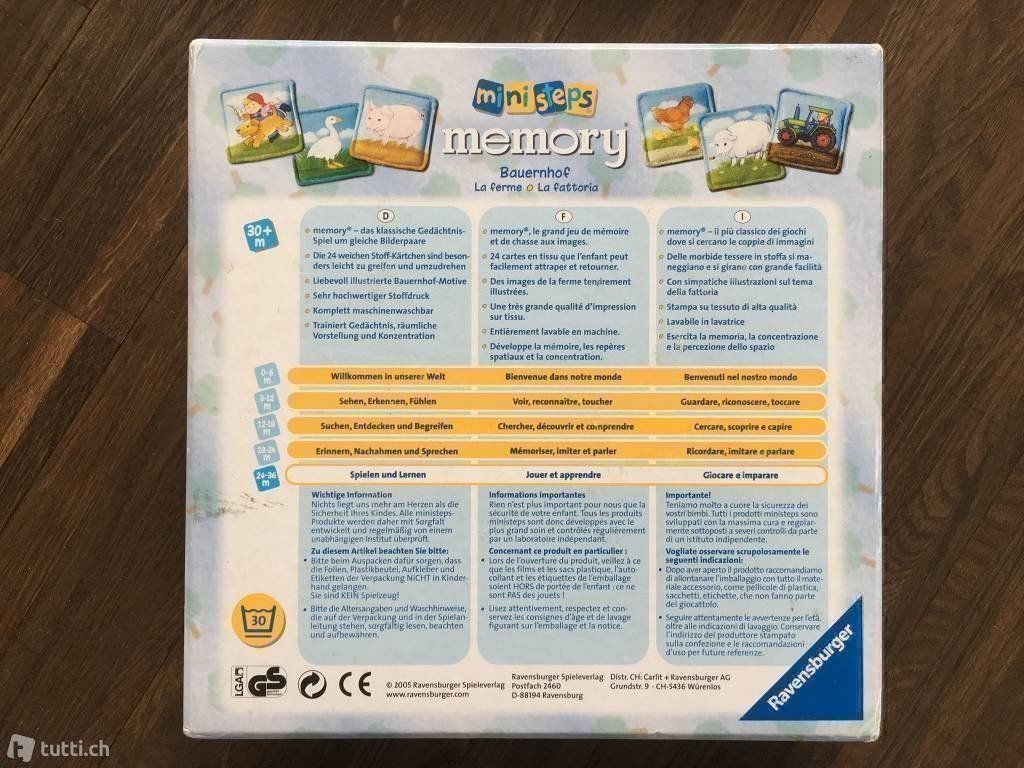 Ravensburger Spiele: Memory aus Stoff, waschbar, Kinderspiel Ravensburger – Gebraucht aus Beinwil am See von Fgrisch 2