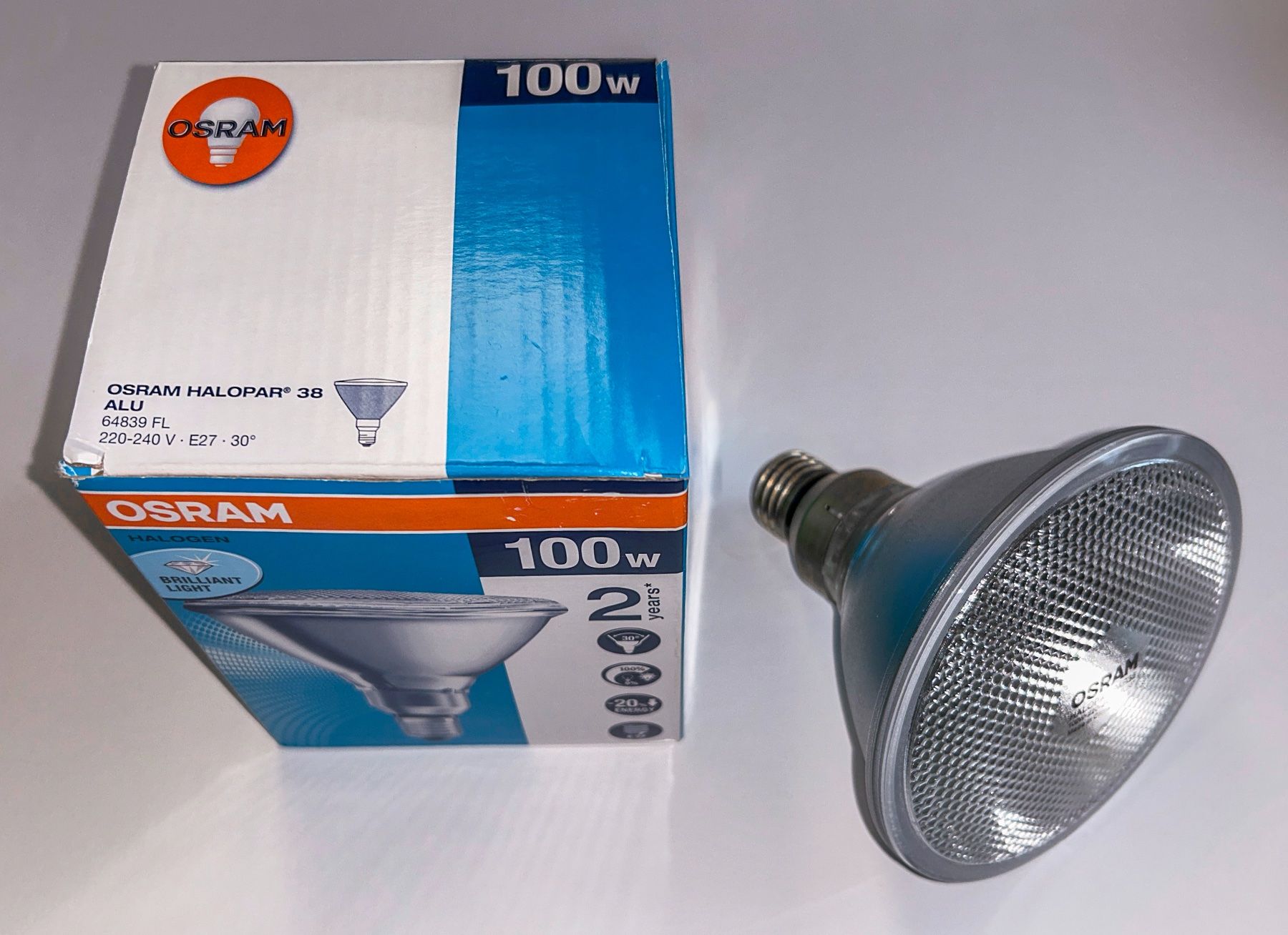 Osram Lampade: OSRAM HALOPAR38 - 100W - E27 - HALOGEN REFLEKTORLAMPE – Nuovo e nell'imballaggio originale da St. Gallen venduto da kobayashi-maru 4