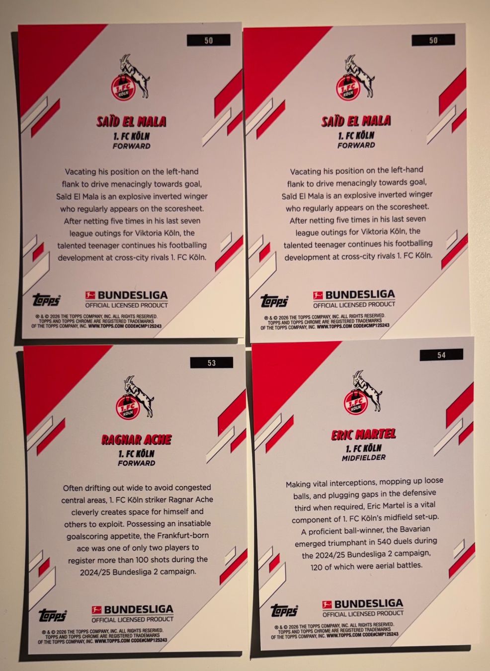 Topps Carte collezionabili: FC Köln Topps Chrome Bundesliga – Nuovo (secondo la descrizione) da Meilen venduto da rr0 1