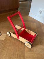 Lauflernwagen aus Holz – Rot / Naturholz