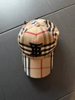 Burberry Cap Baseball Kappe Logo Karo Muster beige Zustand