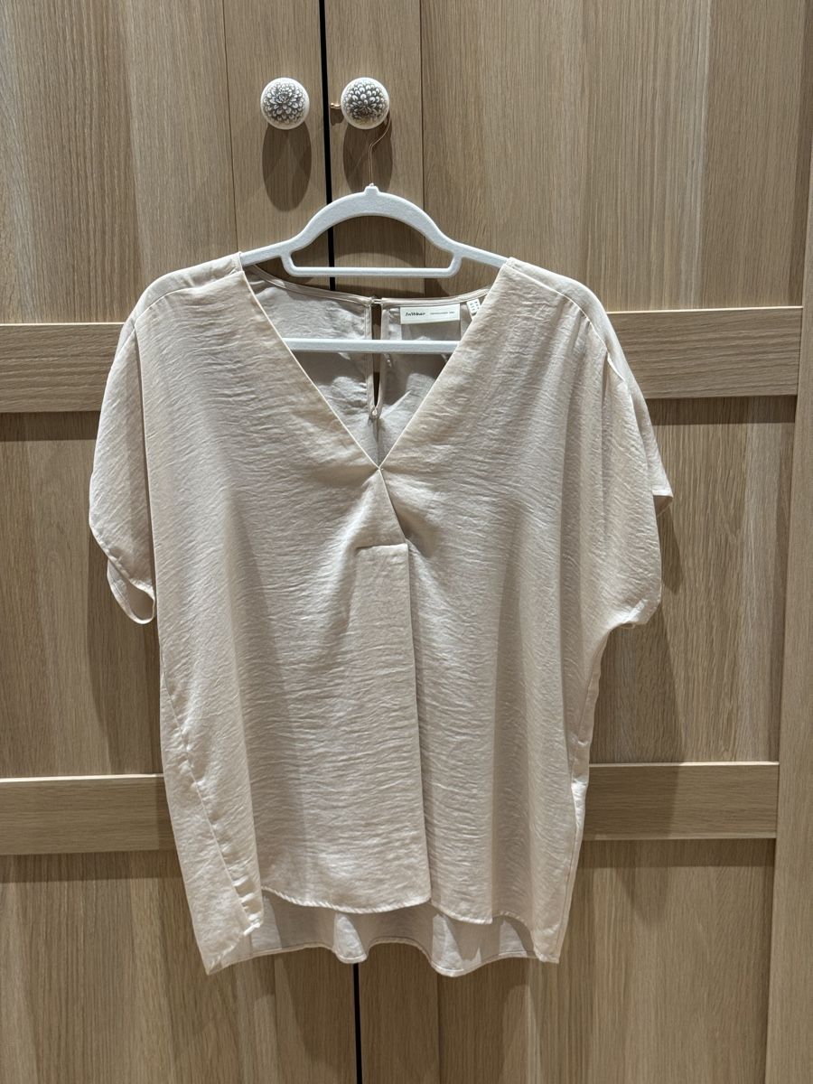 Camicette: Damen Bluse Creme Elegant V-Ausschnitt  – Nuovo (secondo la descrizione) da Zürich venduto da RicardoExplorer