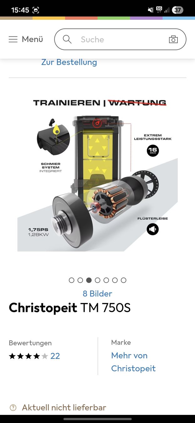Hometrainer: Christopeit Laufband TM750S – Usato da Kaltbrunn venduto da CYR_GMU 3