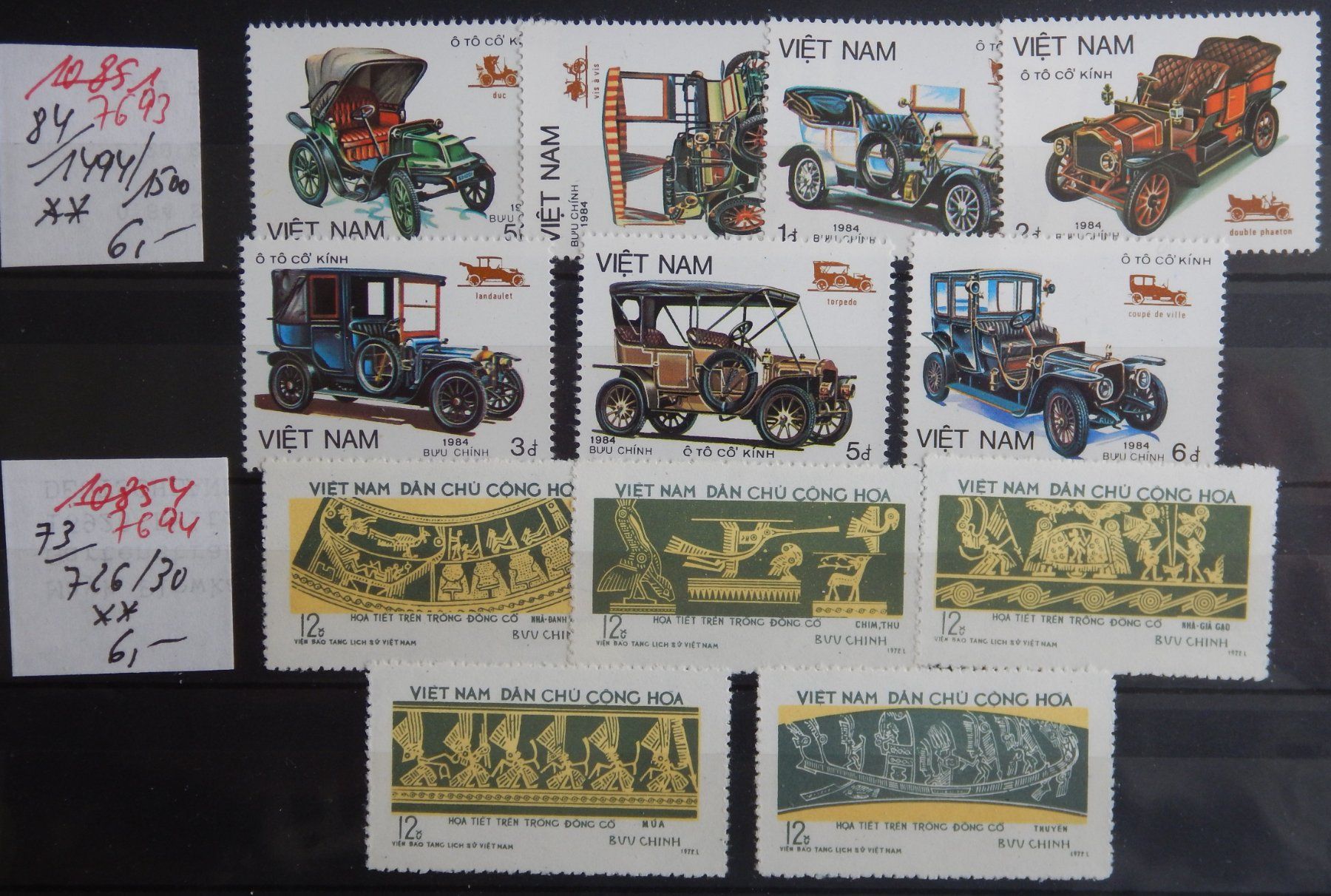 Tutti i francobolli: Vietnam ex. Kat. 726-1500 ** – Usato da Zürich venduto da Muehlekauf