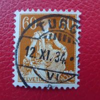 1934: (Helvetia +Schwert) 140z (geriffelt) TURGI: 12.11.1934