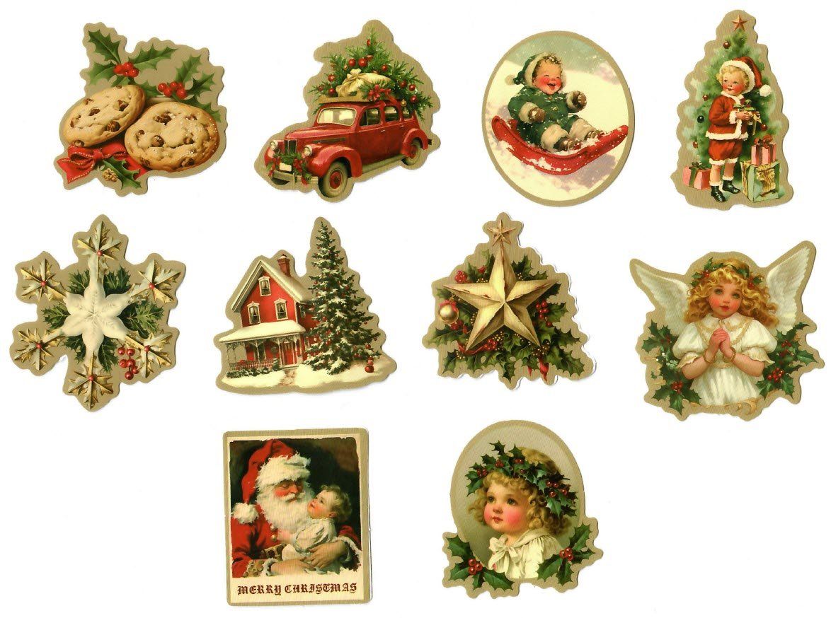 Sticker: Nostalgische Weihnachtssticker, klassisch, 10 Stk. Set 2 – Nuovo e nell'imballaggio originale da Zollikofen venduto da Blackie