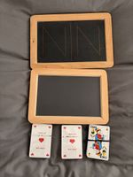 Schiefertafeln Set mit Jass Spielkarten