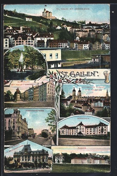 Cartoline postali: St. Gallen, Stadtpark, Marktplatz mit Va – Usato da Berlin venduto da bartko-reher