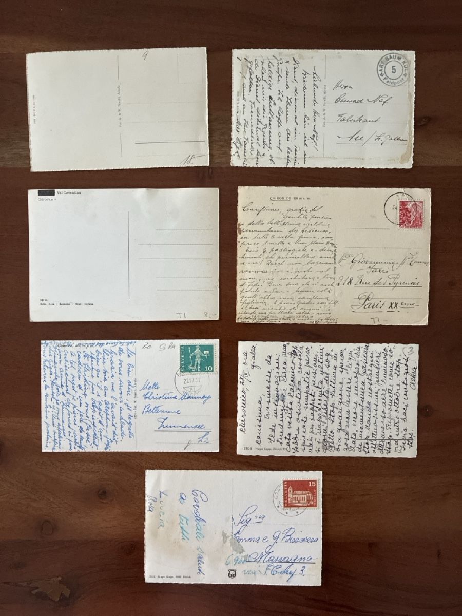 Cartoline postali: 7 Ansichtskarten Schweiz von Chironico TI – Usato da Oftringen venduto da Cla.vD.74 1