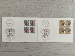 1986 FDC Europamarken Viererblocks