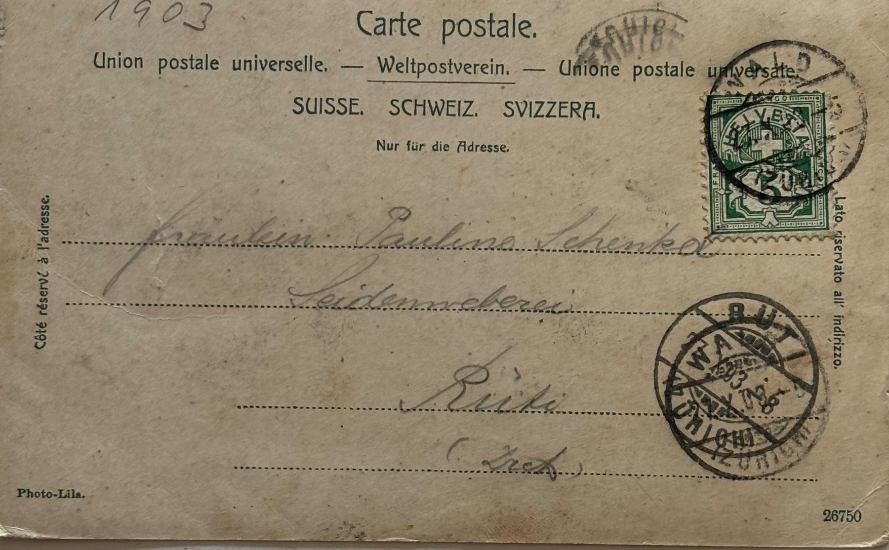 Cartoline postali: Wald ZH – Usato da Frauenfeld venduto da Merk52 1
