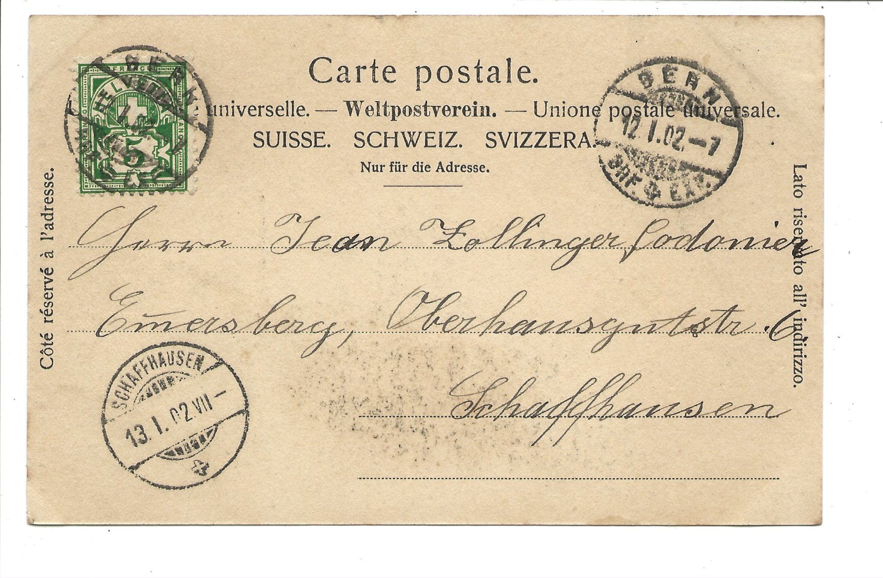 Cartes postales: Zeitung: Berner Tagblatt - Zeitglockenturm - Bern 1902 – D'occasion à Engelburg par Cartophil 1