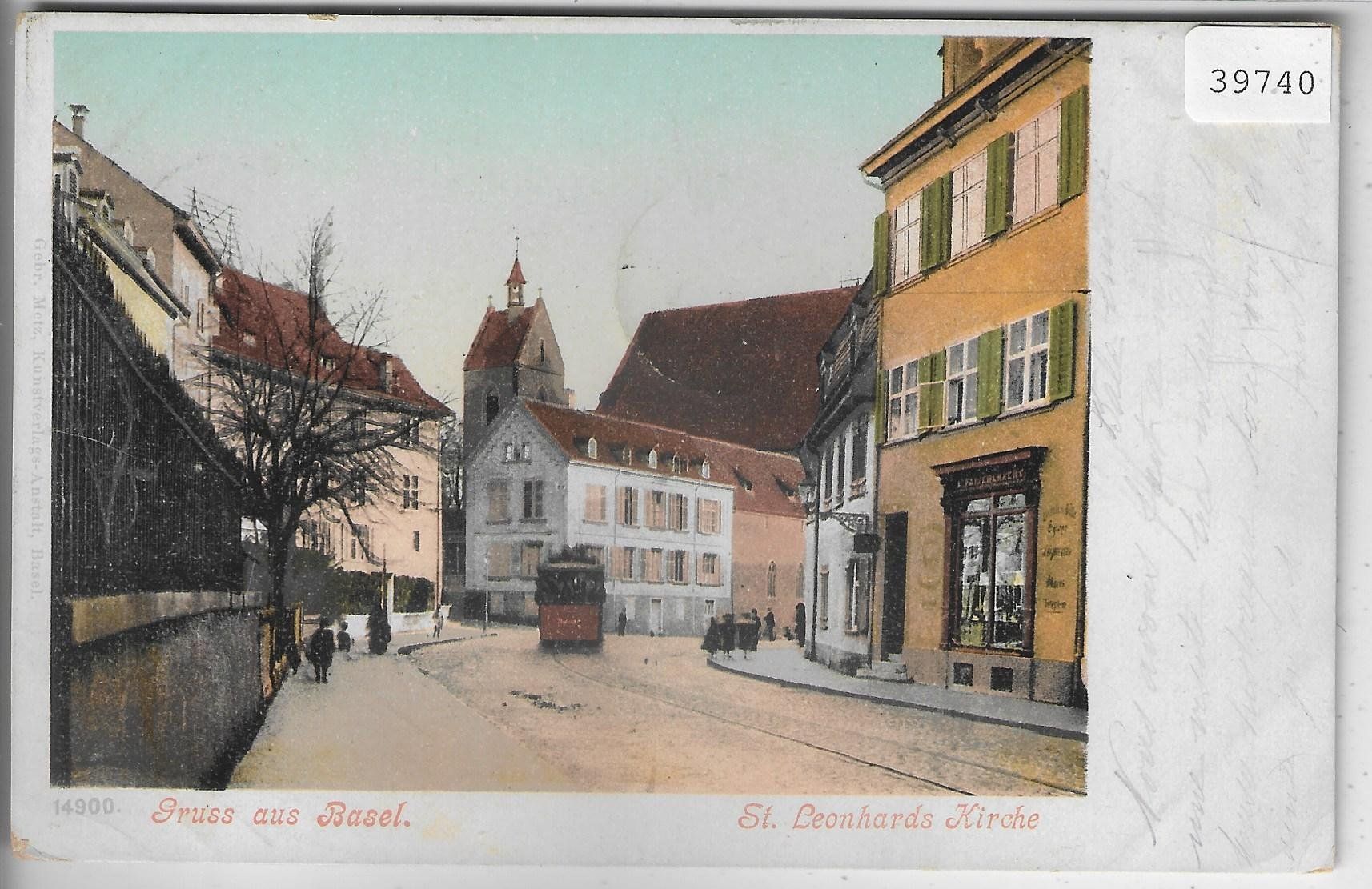 Cartoline postali: Gruss aus Basel - St. Leonhards-Kirche - Litho – Usato da Ettingen venduto da Kartenplanet
