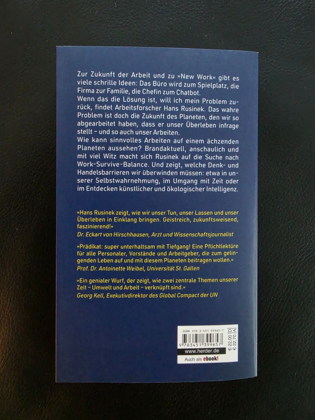 Bücher: Buch "WORK SURVIVE BALANCE" von Hans Rusinek – Neu (gemäss Beschreibung) aus Wald AR von Gissgigi 1