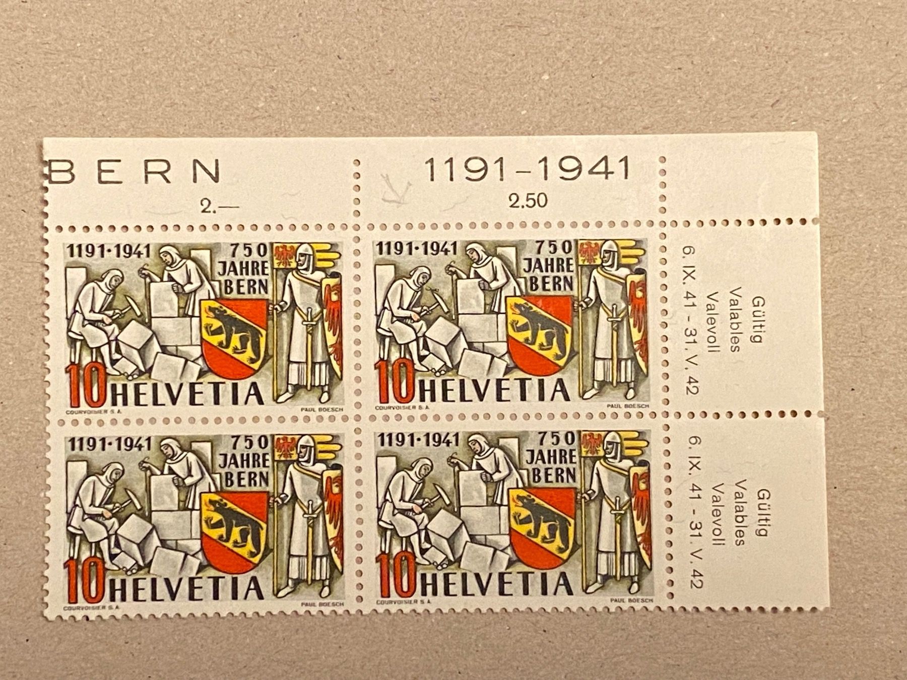 Tutti i francobolli: 253, Viererblock, postfrisch, mit Spinne – Usato da Aarau venduto da hilde47