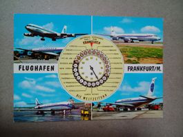 Ak Flughafen Flugzeuge Frankfurt Main mit Weltzeituhr