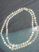 Vintage tschechische Perlenkette Aurora Borealis facettiert