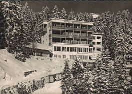 Vintage Ansichtskarte, Hotel Belvedere, Arosa, Winter