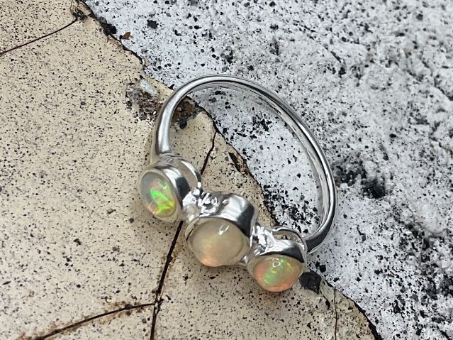 Anelli: Opalring aus Sterlingsilber, Gr. 55 – Nuovo (secondo la descrizione) da Luzern venduto da S.Kern01 3
