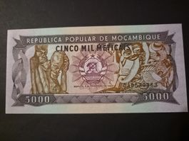 Mozambique 1989 5.000 meticais P133b UNC