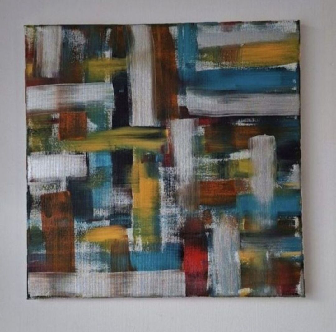 Gemälde: Gemälde " Mosaik " handmade 40×40 – Neu (gemäss Beschreibung) aus Riehen von Steinbock1970 2