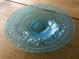 Fruchtschale aus Glas, türkis