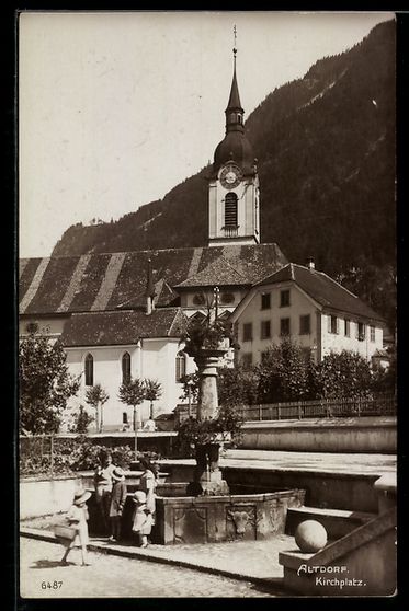 Ansichtskarten: AK Altdorf, Kirchplatz – Gebraucht aus Berlin von bartko-reher