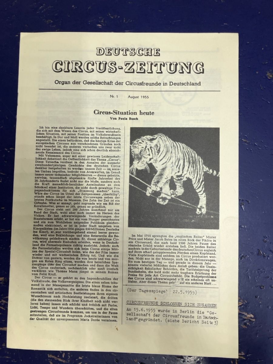 Riviste & Magazine: Circus Zeitung 1955 – Usato da Erlenbach im Simmental! venduto da Simmentaler-Perlen