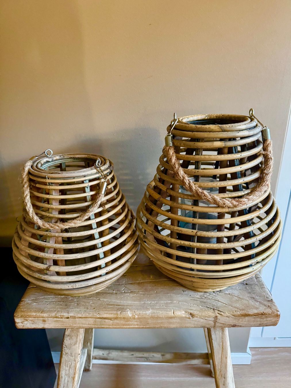 Lanterne: 3er Set Bambus Laternen, Windlichter, Boho – Nuovo (secondo la descrizione) da Gutenswil venduto da You09 1